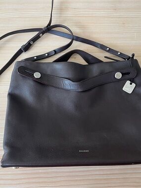 Skagen Dark Brown Leather Crossbody Purse